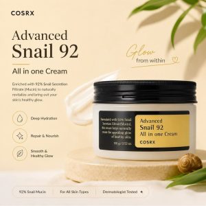 کرم مرطوب‌کننده و آبرسان قوی حلزون کوزارکس موسین 92 (اصل کره)